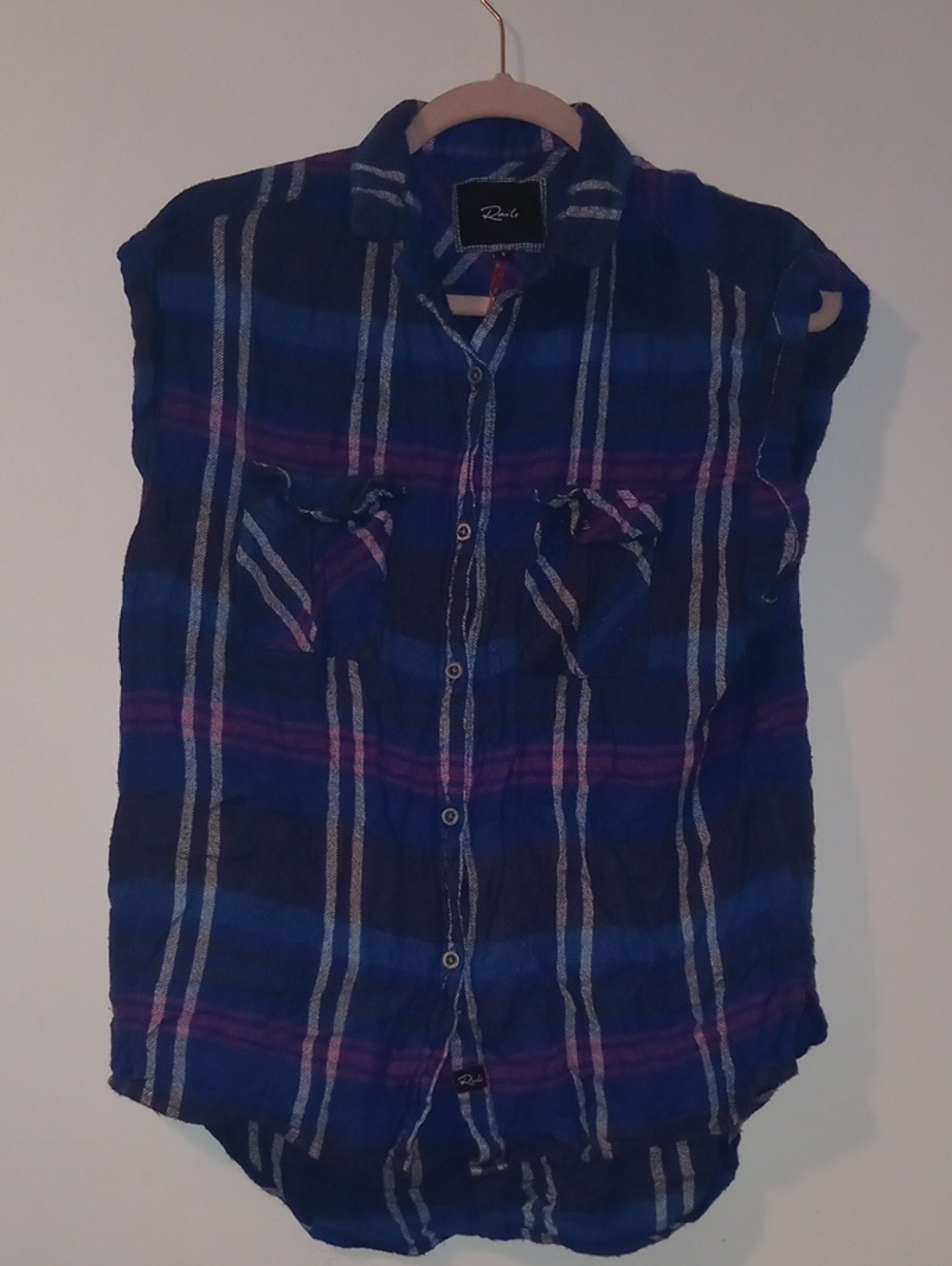 Rails Blue and Purple Plaid Button-Down Shirt